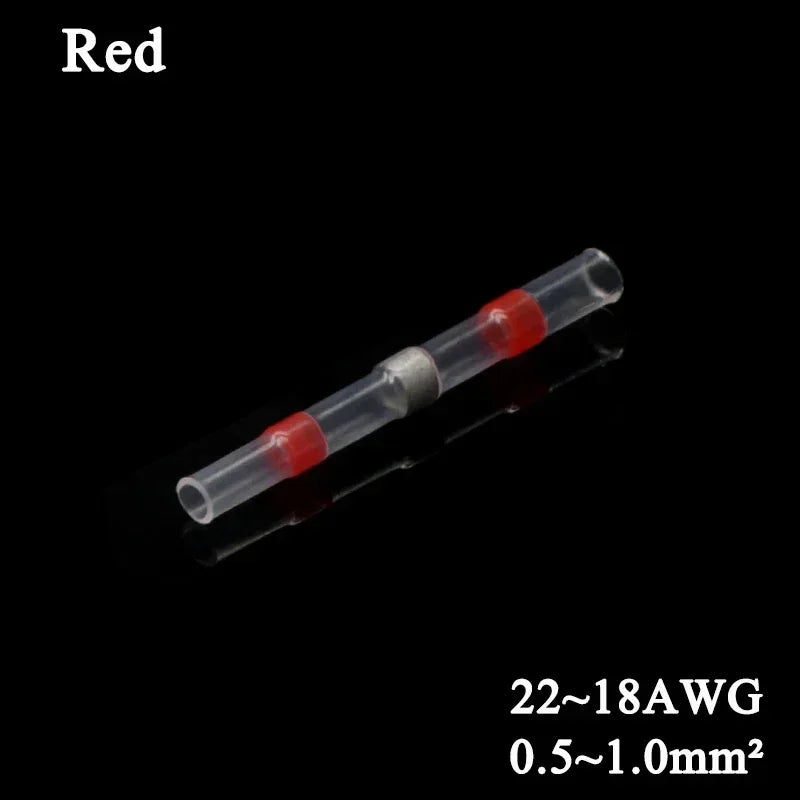 10 ~ 500pcs Solder Seal  Wire Connectors Kit Heat Shrink Butt Crimp Terminals Waterproof Electrical Cable Splice Connector