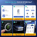Lifetime Free Update MUCAR BT200 Max OBD2 Scanner CAN FD Bi-Directional Control All System Diagnostic Tool 15 Reset for All Cars