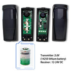 Photocell Automatic Gate Door Safety Sensor Alarm Infrared Beam Sensor Photocell 15m Detect Range 12~24V 3.6V Battery Powered