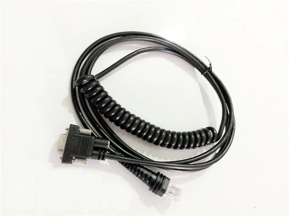 2pcs BarCode Scanner RS232 Cable Coiled Spiral 5M(17feet) For HHP 1900g,1300g,1400g,1200g,1250g, DB9 Serial RS232 Interface