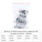 120/200/500Pcs 16V 25V 50V 0.1uF - 1000uF Aluminum Electrolytic Capacitor Assorted Kit Box 1uF 4.7uF 10uF 47uF 220uF 330uF 470uF