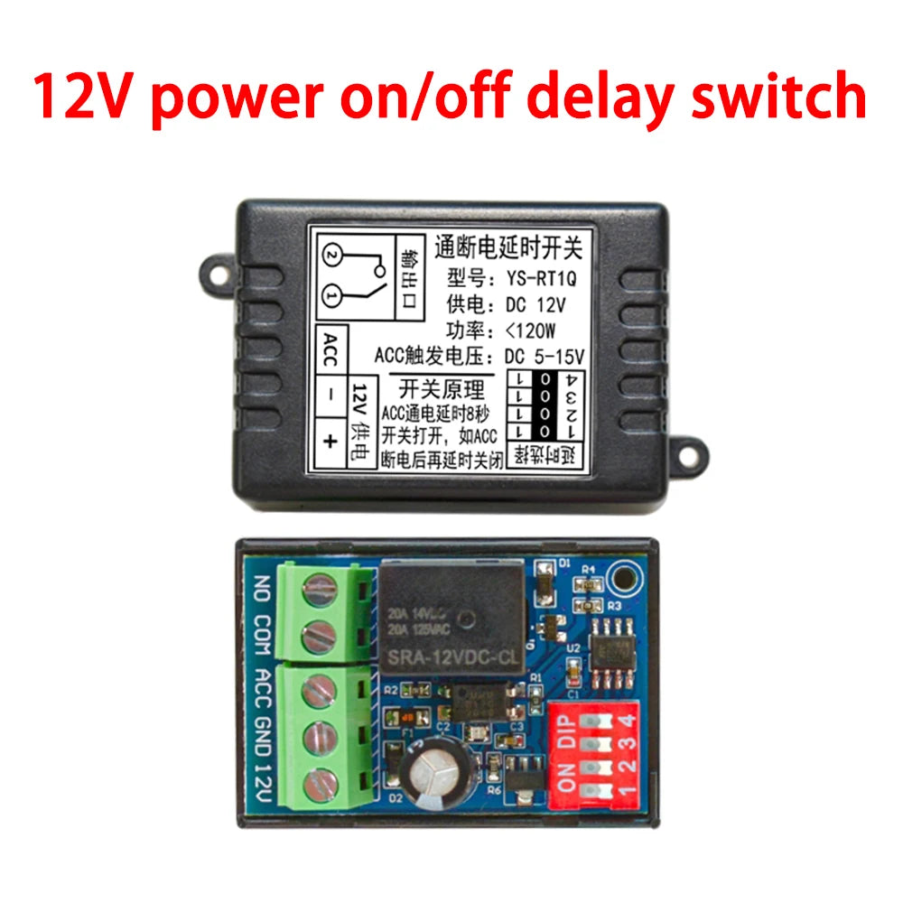 DC 12V Time Delay Relay Module Car Power On/off Delay Relay Switch For Car Modification Lighting Door And Window Delayed Lifting