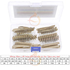 1/8W 1/4W 1/2W 1W 2W 3W 5W  5% 0 Ohm-10m ohm Carbon Film Resistor Assorted Kit With box 1K 2K 5.1K 10K 47K 100K 220K 470K 3M 10M