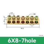 1 PCS Multi Specification Brass Ground Strip 5/6/7/8/9/10/12/15/20 Hole Brass Rod Grounding Terminal Ground Bar Terminal Strip
