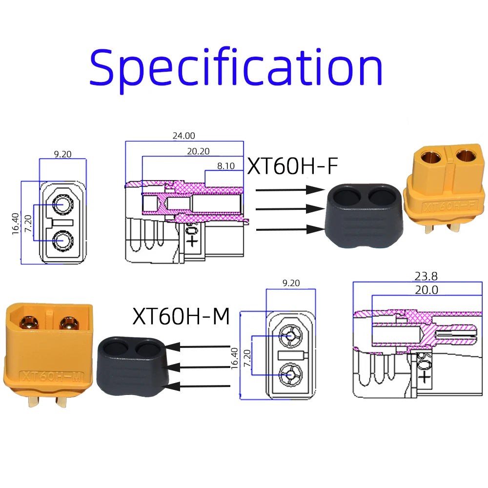 10 PCS Amass XT60 Female&Male Connector Plugs XT60 Connectors XT60H For RC Lipo Battery Rc Drone Airplane Accessories Wholesale