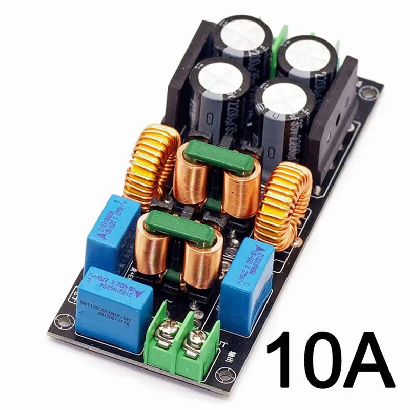 ABZZ-2X AC EMI Filter Audio Power Amplifier EMC EMI Electromagnetic Interference Purify Power DC Differential Mode Common,10A