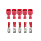 20/50/100Pcs Red + Blue 6.3mm Female Insulated Spade Crimp Terminal Wire Connector For 0.5-2.5mm Electrical Wire Cable Connecors