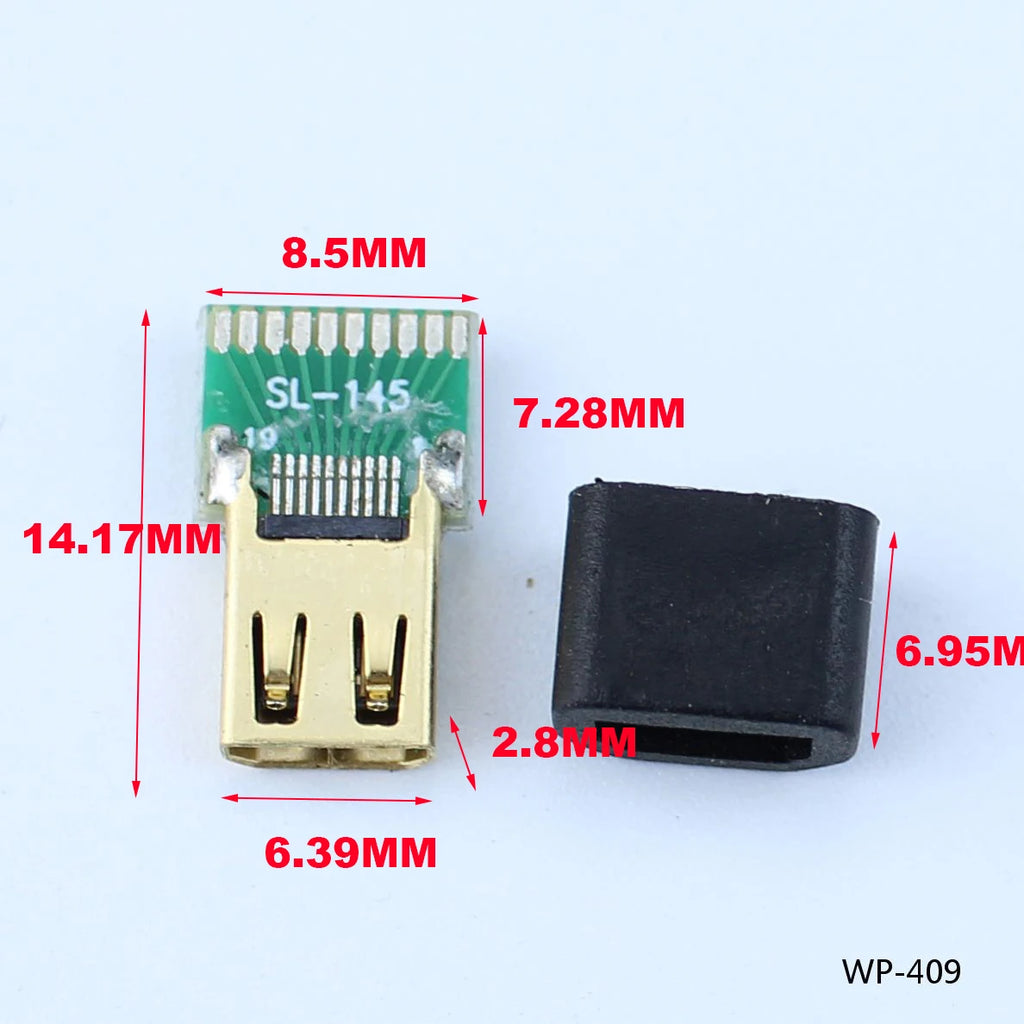 1pcs A-M HDMI Male To Female Test Board MINI Connector with Board PCB 2.54mm Pitch 19/20pin DP HD A Female To Male Adapter Board