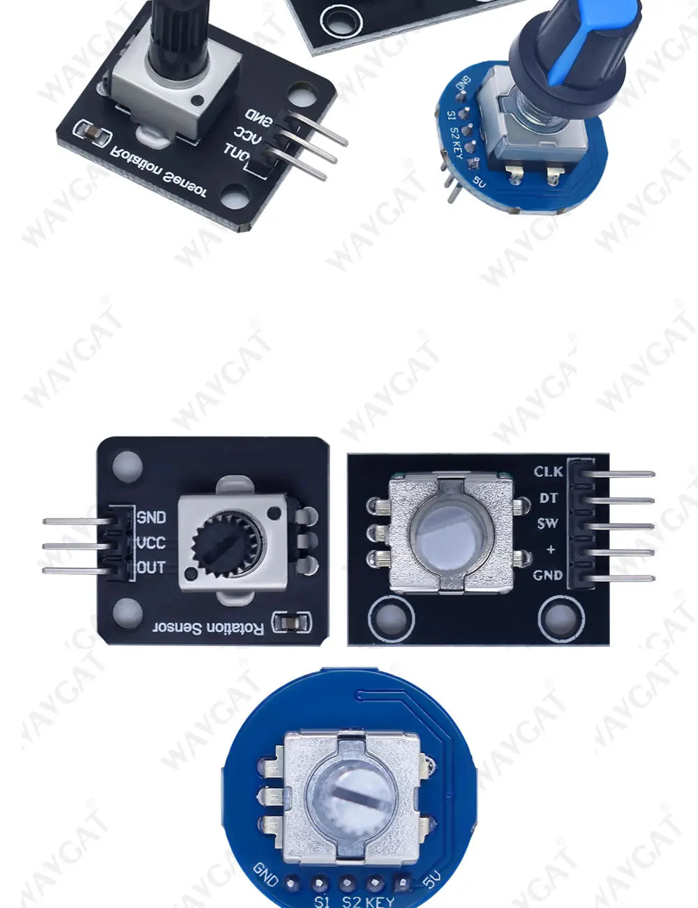 WAVGAT Rotary Encoder Module for Arduino Brick Sensor Development Round Audio Rotating Potentiometer Knob Cap EC11