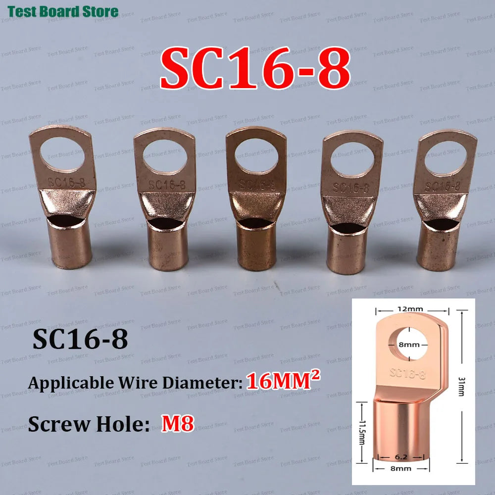 10/20/50pcs Copper Lug Ring Wire Connectors Bare Cable Electric Crimp Terminal SC4-4 SC6-6  SC10-6 SC10-8 SC16-6 SC25-8 SC25-10