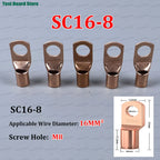 10/20/50pcs Copper Lug Ring Wire Connectors Bare Cable Electric Crimp Terminal SC4-4 SC6-6  SC10-6 SC10-8 SC16-6 SC25-8 SC25-10