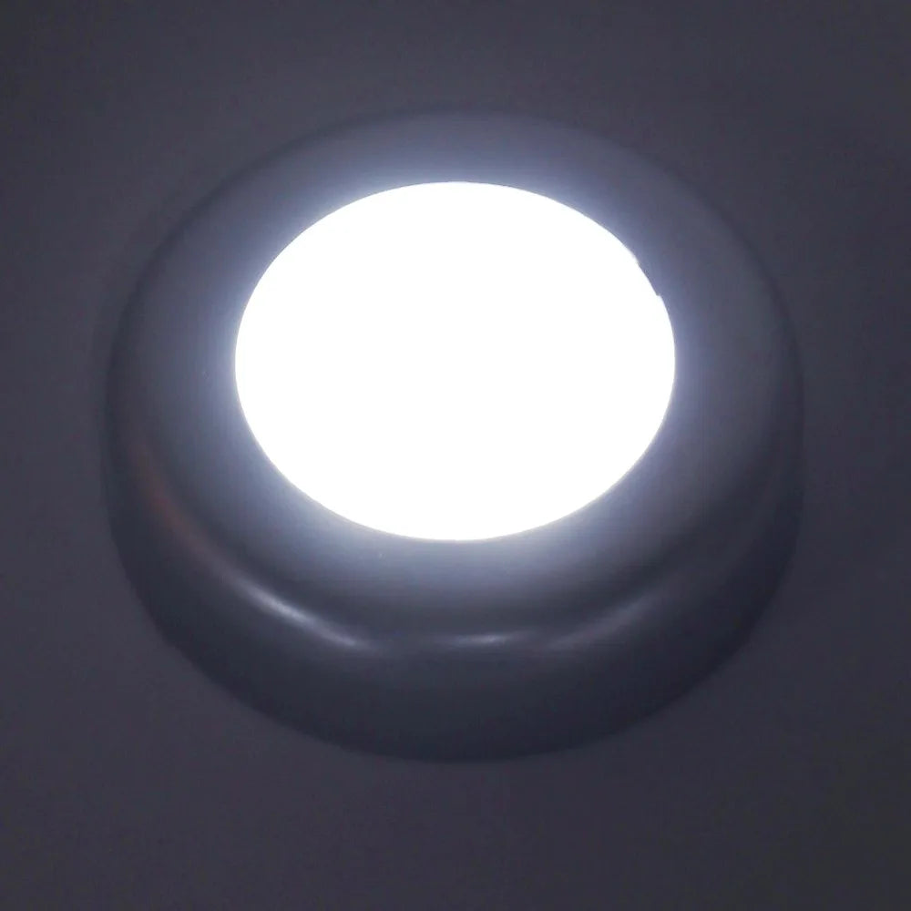 2 Pack Energy Saving Motion Sensor Night Light Battery Powered Small LED Induction Lamp White Light Round Sensing Lamp Drawer