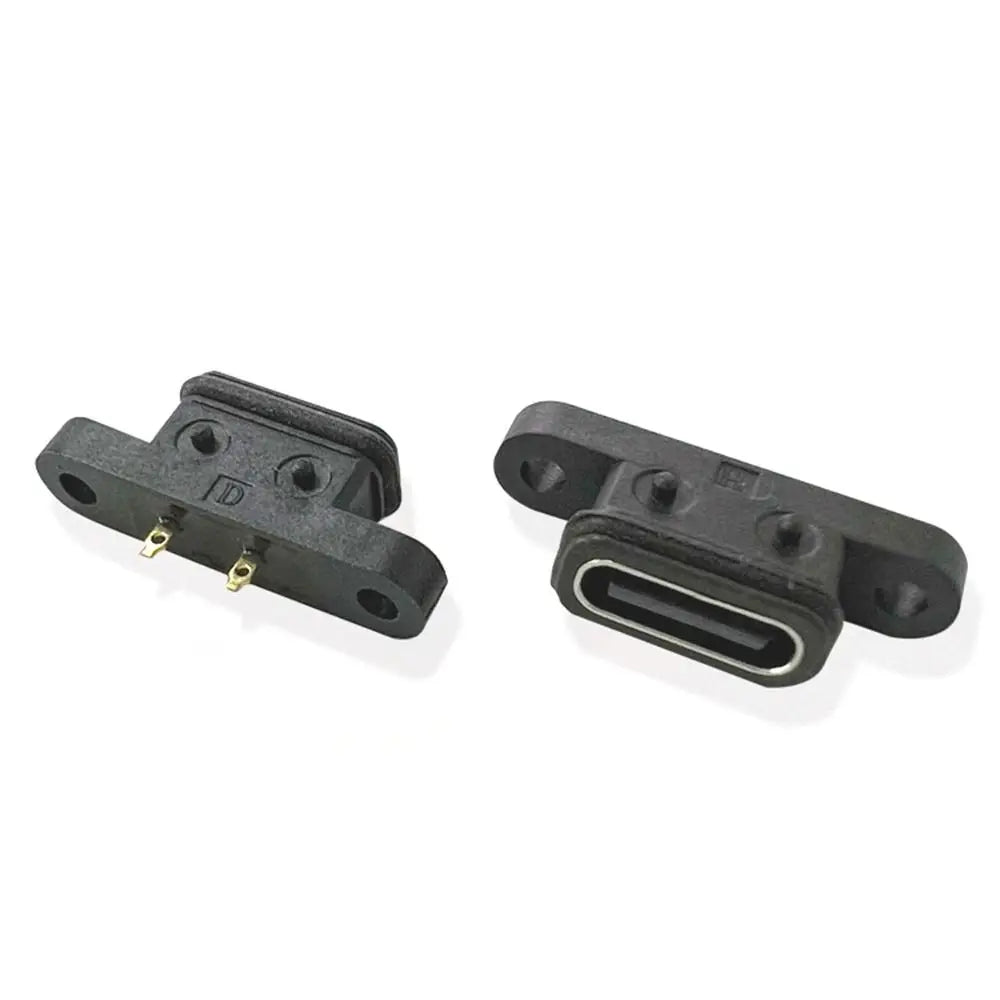 Type-C TYPE C 2Pin Female USB C Socket 2P Waterproof USB Connector 180 Degree Fast Charge Charging Interface