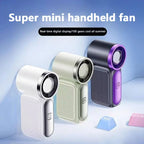 2026 Mini Portable Handheld Fan with Digital Display Speeds Adjustable USB Rechargeable Pocket Cooling Fan for Outdoor Travel
