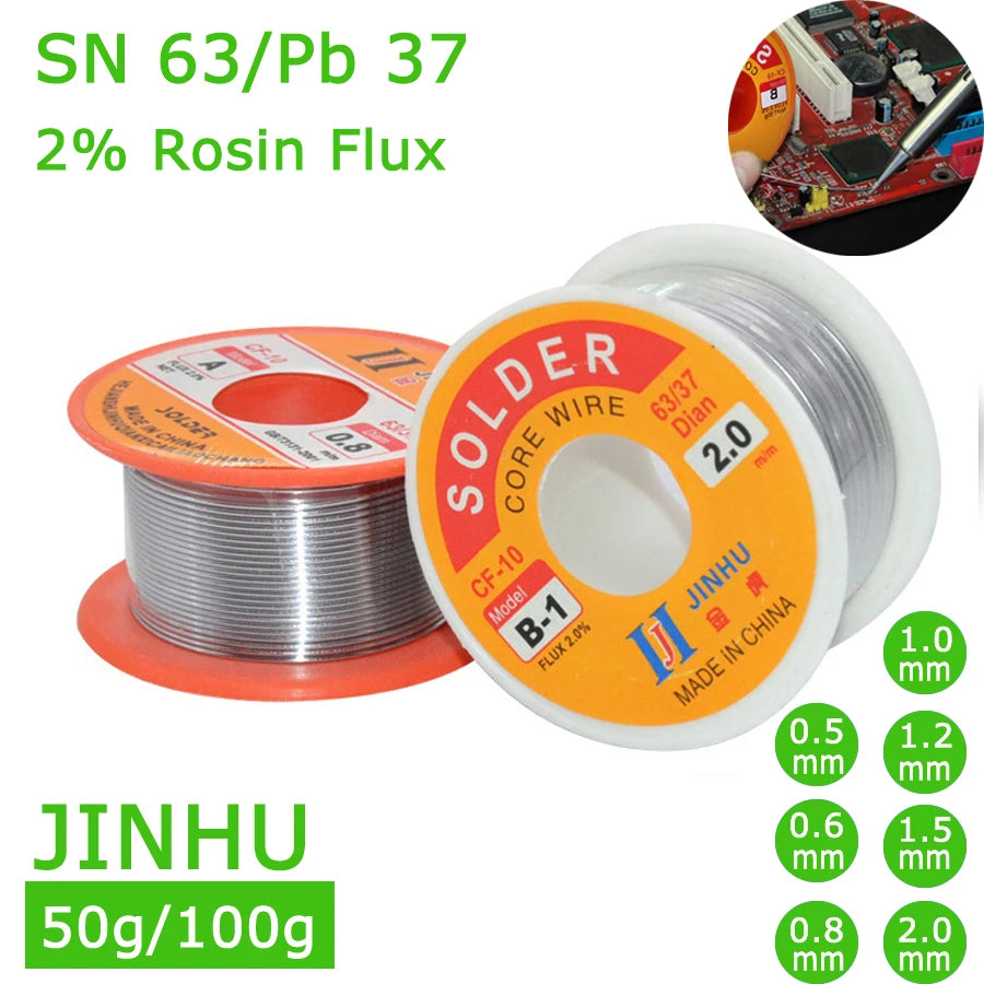 50g/100g High Purity Soldering Wire Roll Mixed Tin Rosin Core Dia 0.5mm-2.0mm Solder Welding Wire For Electrical Soldering