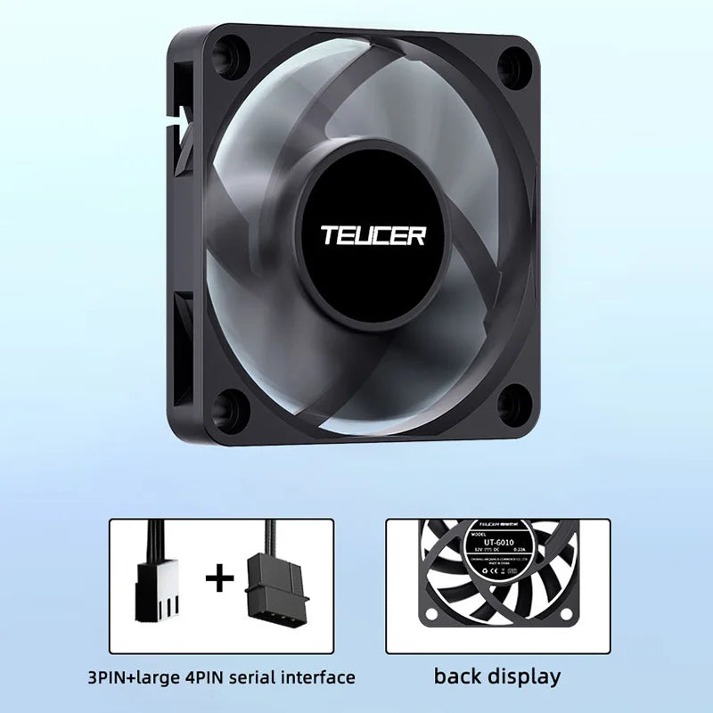 TEUCER UT-60 Slim 60mm PC Case Fan 3500RPM High Airflow CPU Cooler 6/7CM Ultra-thin Cooling Fan