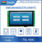 DWIN 7 Inch 800*480 HMI Intelligent TN TFT LCD Display Module UART Commercial Grade Capacitive Touch Screen DMG80480C070_03W