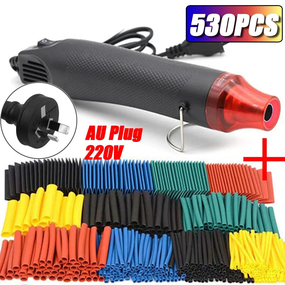 2:1 Shrinkable Wire Shrinking Wrap Tubing Wire Connect Cover Protection with 300W Hot Air Gun 127-10600pcs Heat Shrink Tube