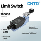 CNTD TZ-8104 Waterproof Roller Lever Limit Switch Self-Resetting Vertical Position Switch IP65 Industrial CE 10A 380V