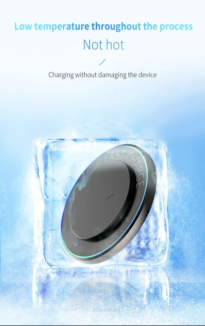 Portable Mini Desktop Wireless Charger Stand Pad For iPhone 17 16 15 14 13 12 Pro Max Samsung S25 Xiaomi Fast Charging Station