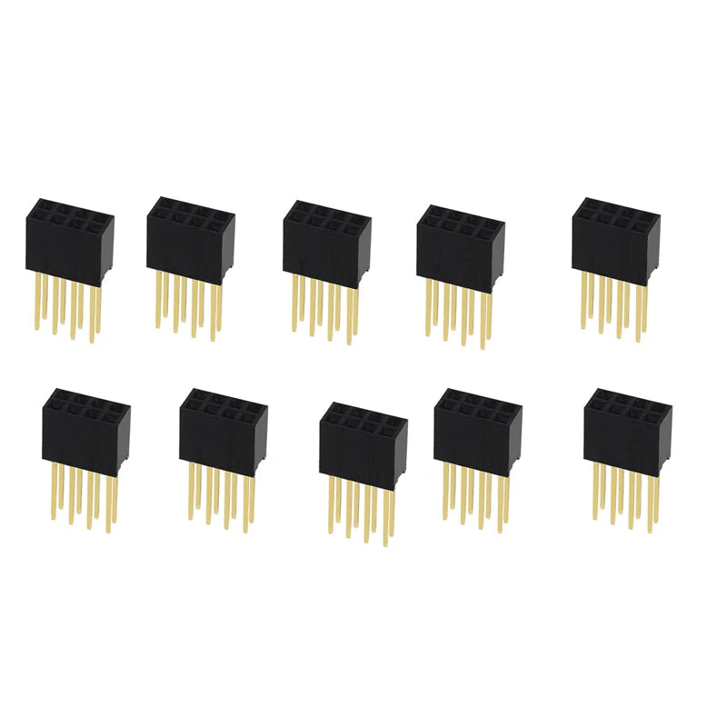 10PCS 2.54mm Pitch Straight Pin Header Male Connector 1x6/1x8/1x10/1x15/1x20/1x40 2x6/2x8/2x10/2x20 Single/Double Row PC