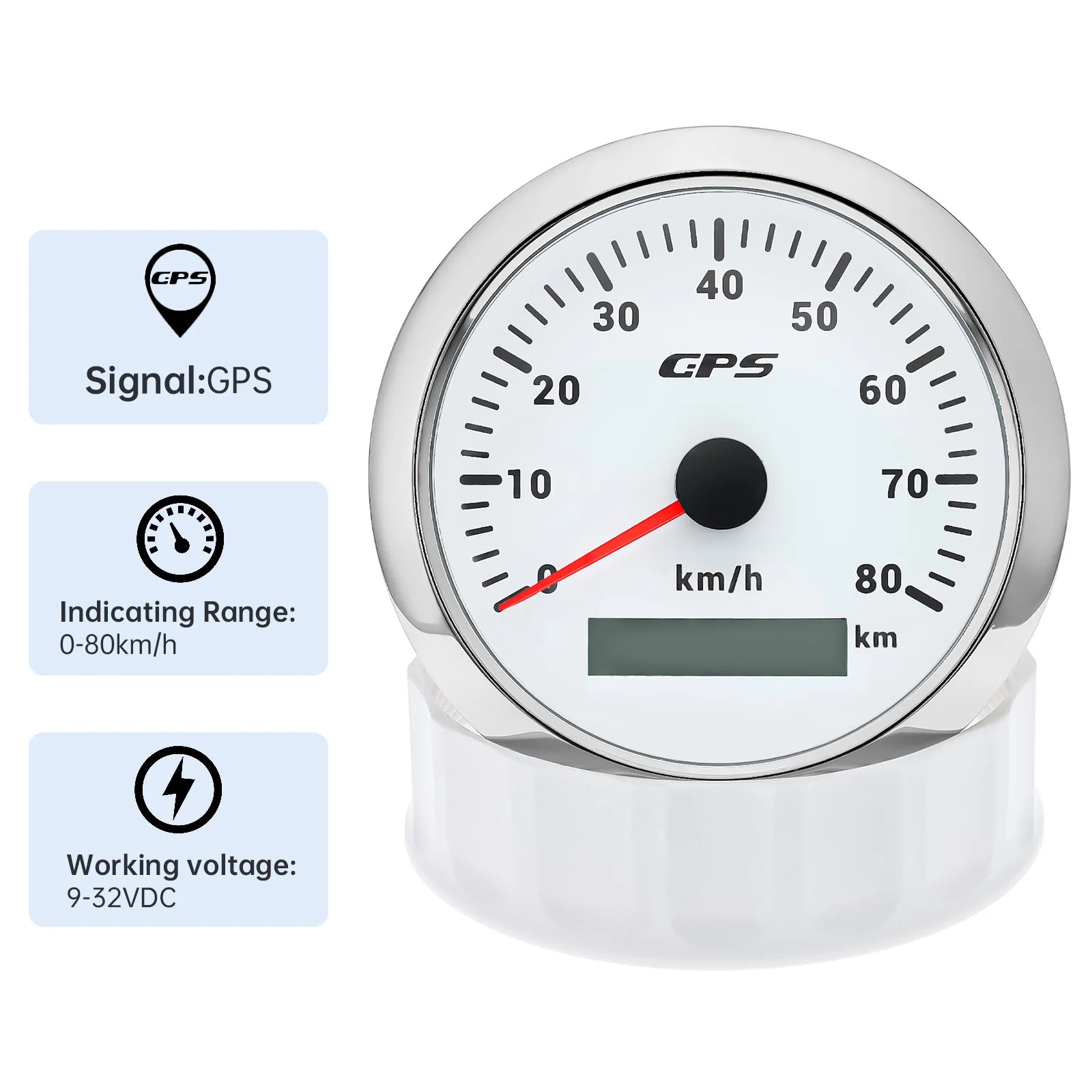 60/120/200KMH 85MM GPS Speedometer Gauge 7 Color Light with GPS Antenna Waterproof Motorcycle Boat Car Truck Speed Gauge Meter