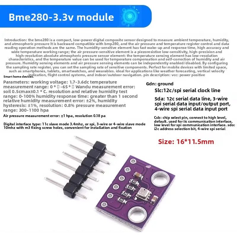BMP180 BMP280 BME280 388AHT20 High-precision Temperature, Humidity and Atmospheric Pressure Sensor Module High Quality Module