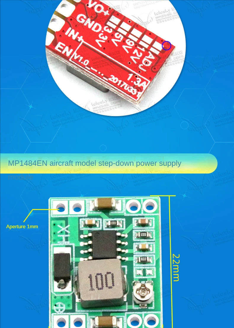 1PCS DC-DC 3A 5A Adjustable Step-down Power Module Board Voltage Stabilizing Aircraft Model MP1584EN 24V 12V 9V To 5V