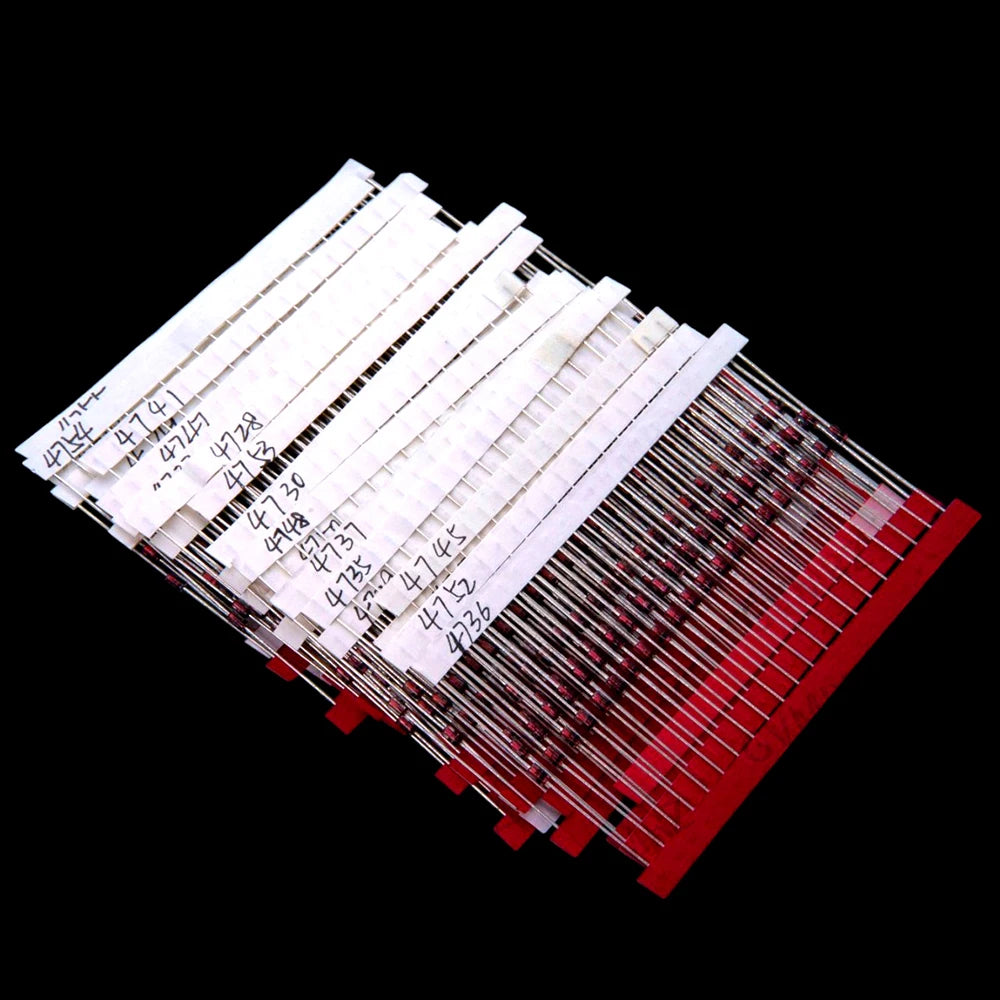 600PCS 30Values 1N47 series 1W Zener Diode Kit 3V-47V Box for Electronics Voltage Regulation Projects 1N4727A/1N4732A/1N4742A 3V