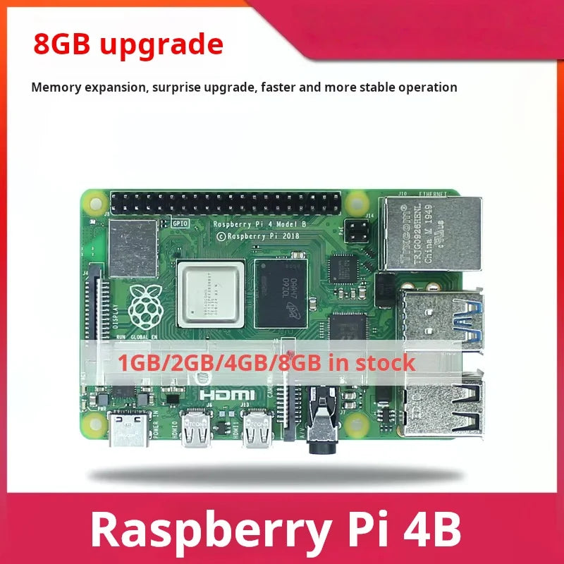 Raspberry Pi 4 Model B 1GB 2GB 4GB 8GB RAM WiFi Bluetooth Dual Display Mini Computer Board