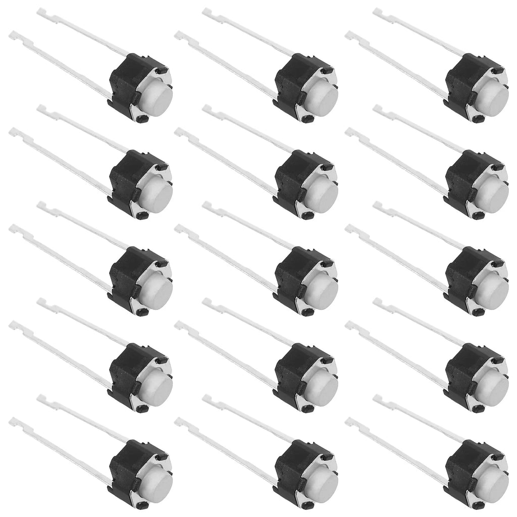 20Pcs Micro Tactile Push Button Switch Kit Precise Momentary Tactile Response Quiet Reliable 2 Pin Surface Mount for Breadboard