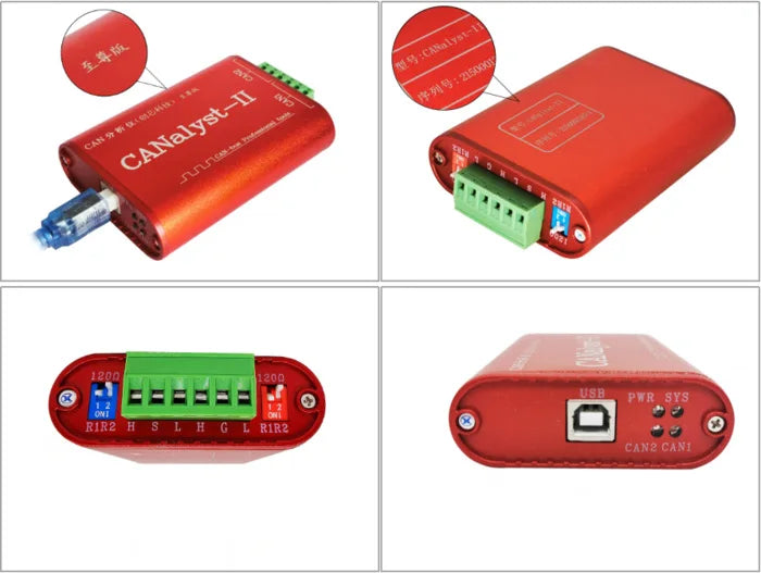 Stable Smart CAN Analyzer Portable USBCAN-2 Debug Card CANOpen Protocol Dual USB To CAN Module 007