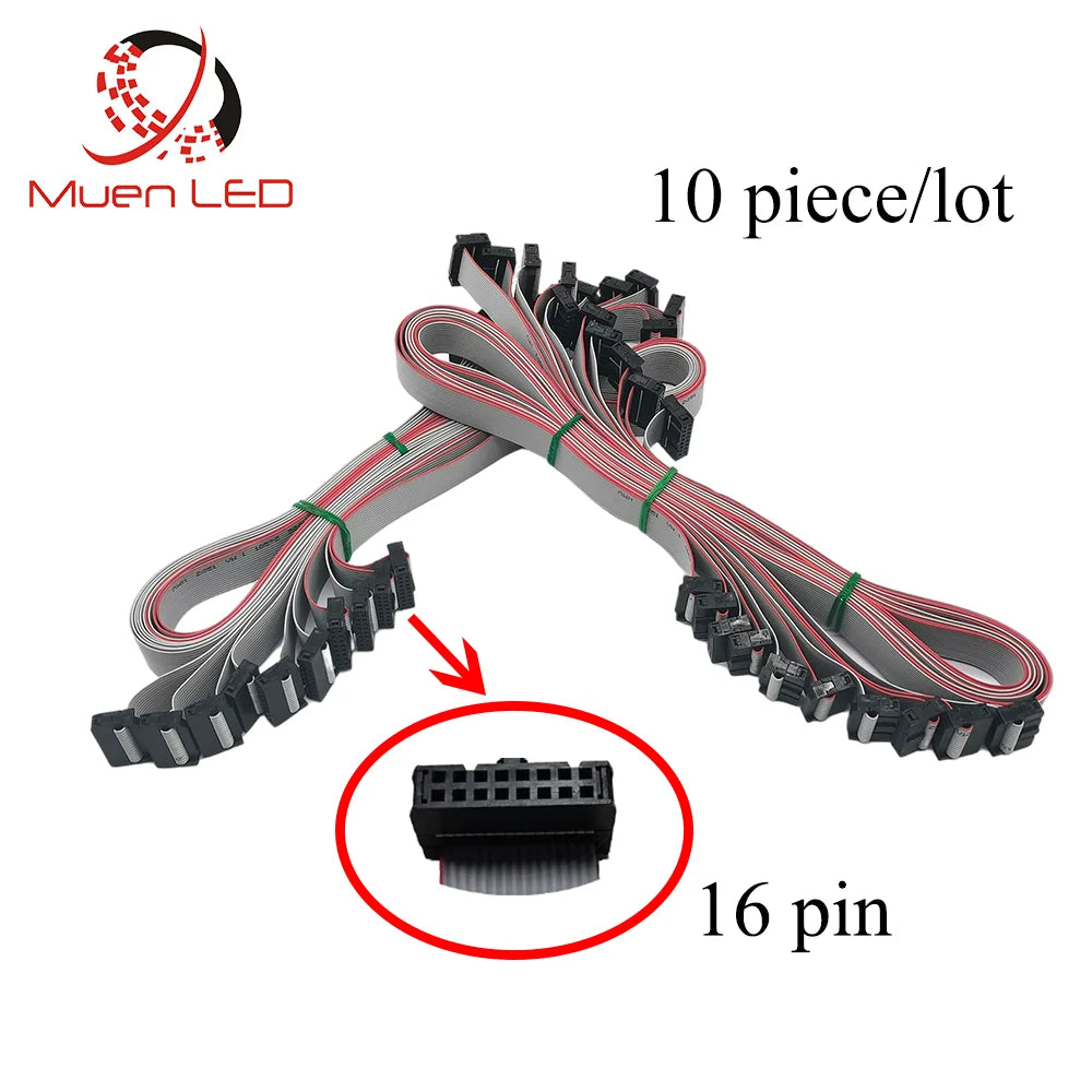 Flat Ribbon Data Cables 16pin for LED Display Receiving Card Connection Pure Copper Signal 20cm 40cm 60cm 80cm 100cm Length