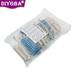 150PCS/Set 30 Kinds 1/4W 1/2W 1W 2W 3W Resistance 1% Metal Film Resistor Pack Assorted Kit 0.1R-750R 1K-820K Resistor 300PCS/Set