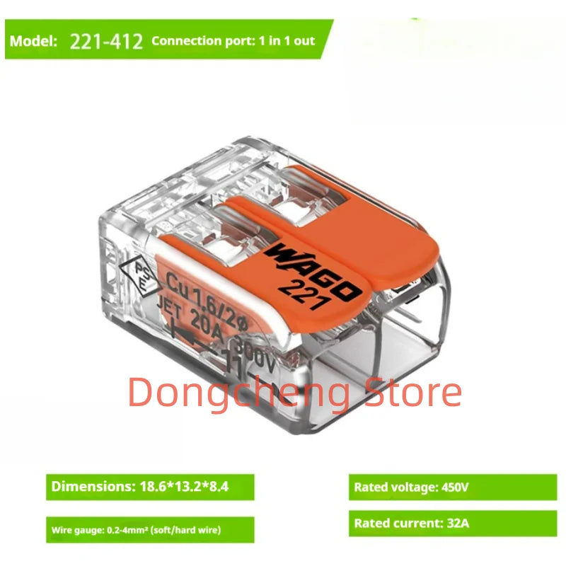 Wago wiring terminal 221-412 221-412 221-413 221-415 221-612 221-613 221-615 221-2411 Original  Wiring connector 20PCS/LOT