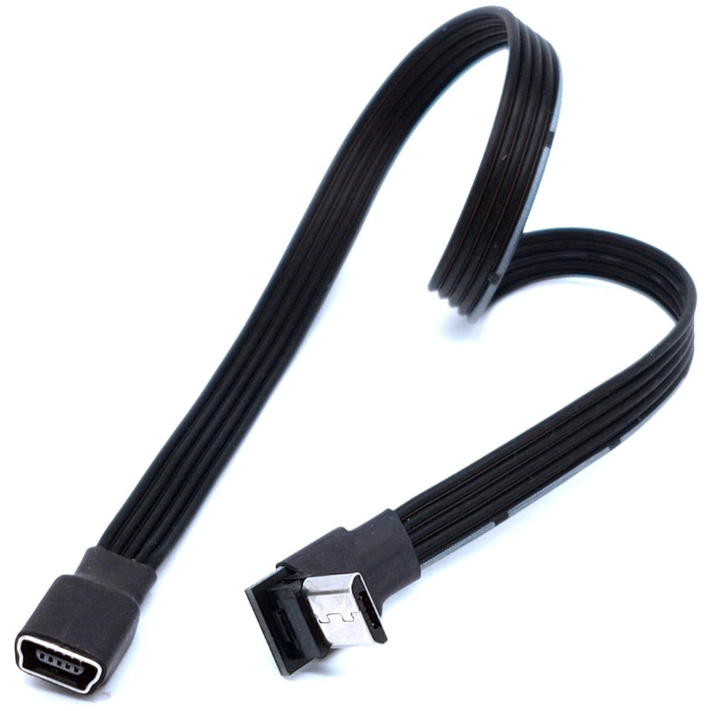 0.1M0.2M0.5M1M mini USB female to micro revolving connector, dash cam adapter cable, T-shaped port to Android navigation extensi