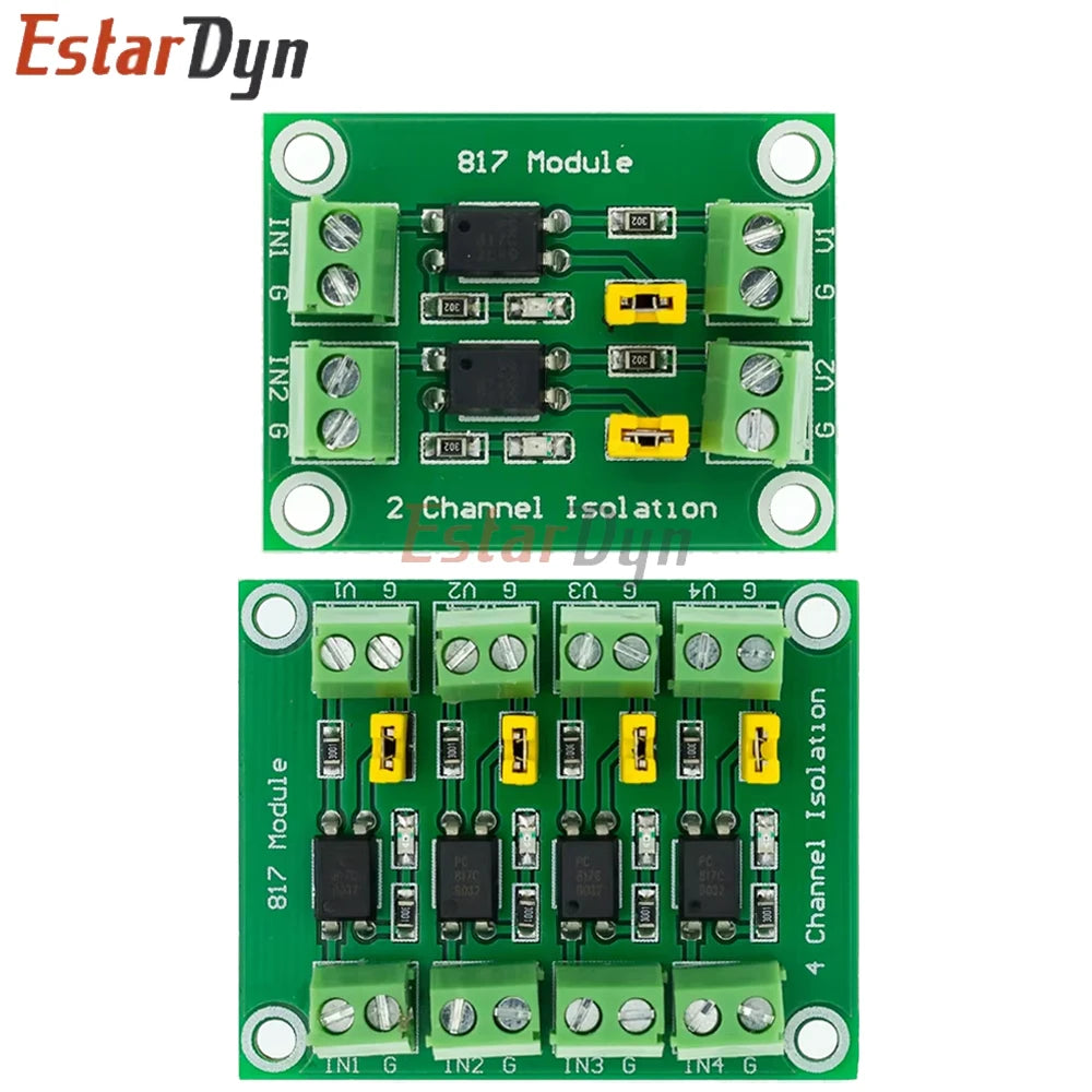 EstarDyn 2/4 Ch PC817 Photoelectric Isolator Board, DC 3.6-30V Optocoupler Module for Raspberry Pi