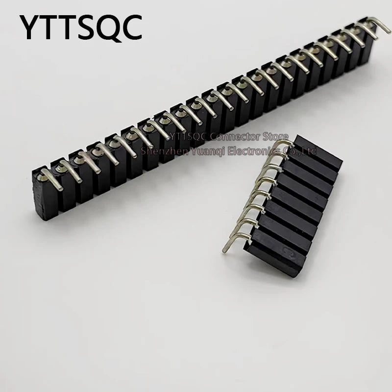 1P-40P 2.54mm PH7 Round Hole Right Angle Single Row 0.1" Breakable Stackable PCB IC Crystal Transistor Female Tin Header Socket