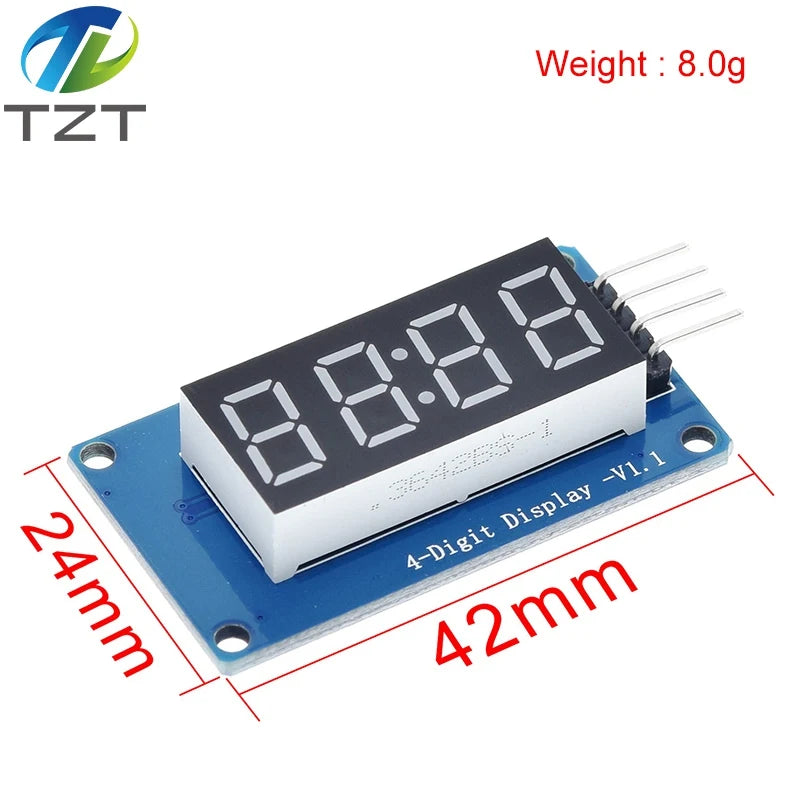 TM1637 LED Display Module For Arduino 7 Segment 4 Bits 0.36 Inch Clock RED Anode Digital Tube Four Serial Driver Board Pack