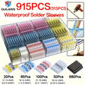 915 pieces welding sealed line connectors, heat shrink butt connectors, insulated electrical butt splicing terminal blocks, suitable for marine, automotive and truck wiring terminals