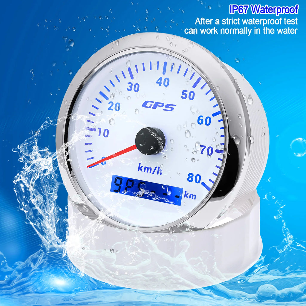 60/120/200KMH 85MM GPS Speedometer Gauge 7 Color Light with GPS Antenna Waterproof Motorcycle Boat Car Truck Speed Gauge Meter