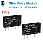 SSR Solid State Relays DC to DC Slim Relay Module 3-32VDC 6A Mini Relay Non-contact DIN Rail Relay SSR-41FDD