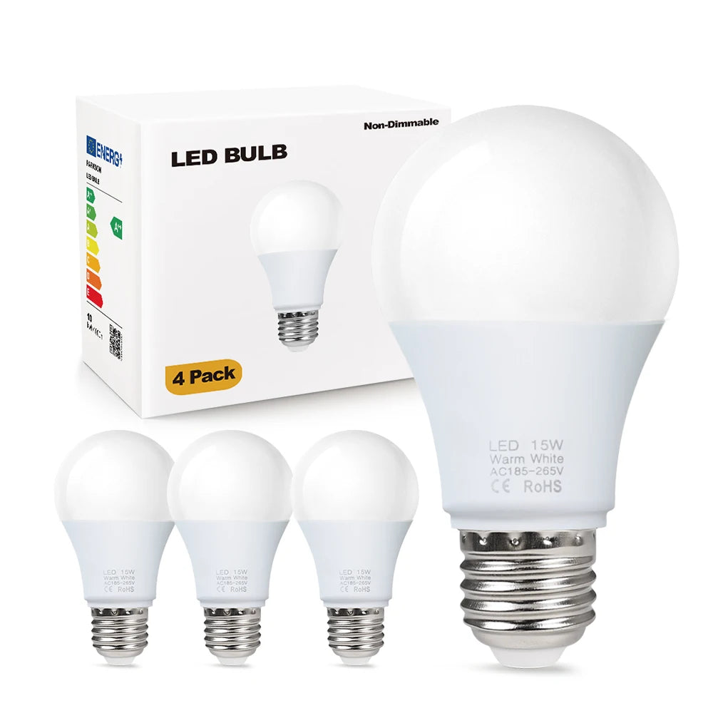 4pcs/lot LED Light Bulbs E27 AC 220V SMD2835 3W 6W 9W 12W 15W 18W Home Indoor Room LED Lamps Cold/Warm White Lights Bulb