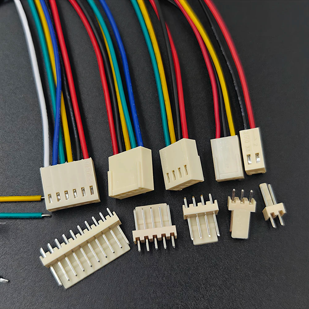 5sets KF2510 Wire Cable Connector 2/3/4/5/6/7/8/10P 2.54mm Pitch Single Head 22AWG 24AWG 26AWG with Pin Head Socket