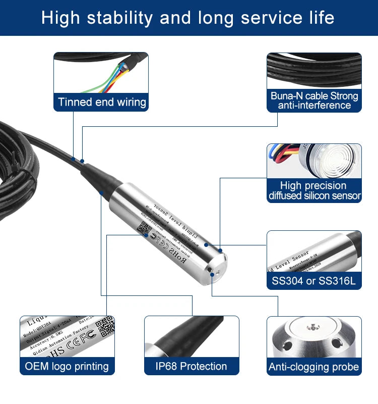 Pressure Transmitter 4-20ma 0-10V  RS485 Digital Pressure Sensor NPT1/4 16bar 200bar 4-20mA Pressure Sensor Transducer