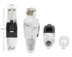 BYXGD Cat6A Tool-Free RJ45 Connector Reusable 50µ Gold-Plated | 10Gbps Anti-Unplug | T568A/B | Industrial Grade Network Plug