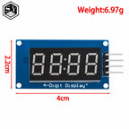 TM1637 4-Digit 0.36-Inch Red 7-Segment LED Display Module - Serial Interface Driver Board for Arduino Clock