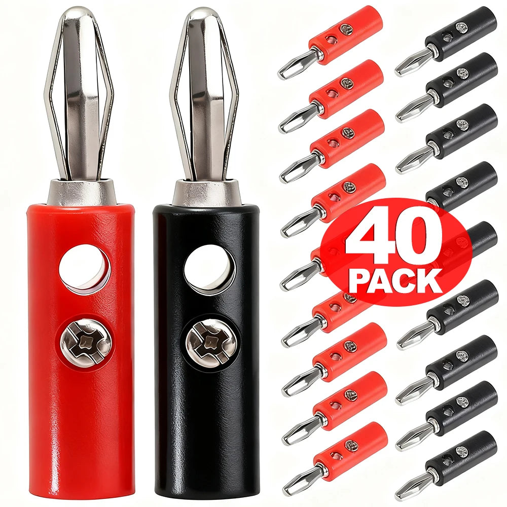 4mm Banana Plugs Stackable Connectors for Speaker Wire 4MM Banana Plug Male Audio Speaker Jack Amplifier Terminal Adapters
