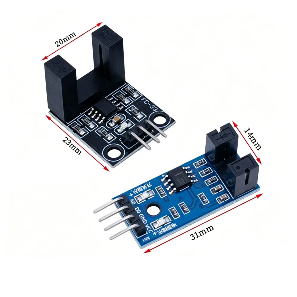 2pcs Slot Type IR Optocoupler Speed Sensor Module Counter Module 51 AVR PIC 3.3V-5V Diy Kit Optical Speed Measuring Module
