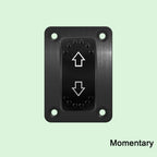 UP DOWN ARROWS Momentary Rocker Switch 7P (ON)-OFF-(ON) DPDT Retractive Switch + Wires for Car Boat Marine Vehicle Yacht Ship